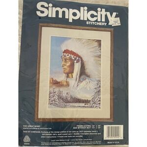 Simplicity Needlepoint Kit Native American The‎ Great Spirit New Unopened